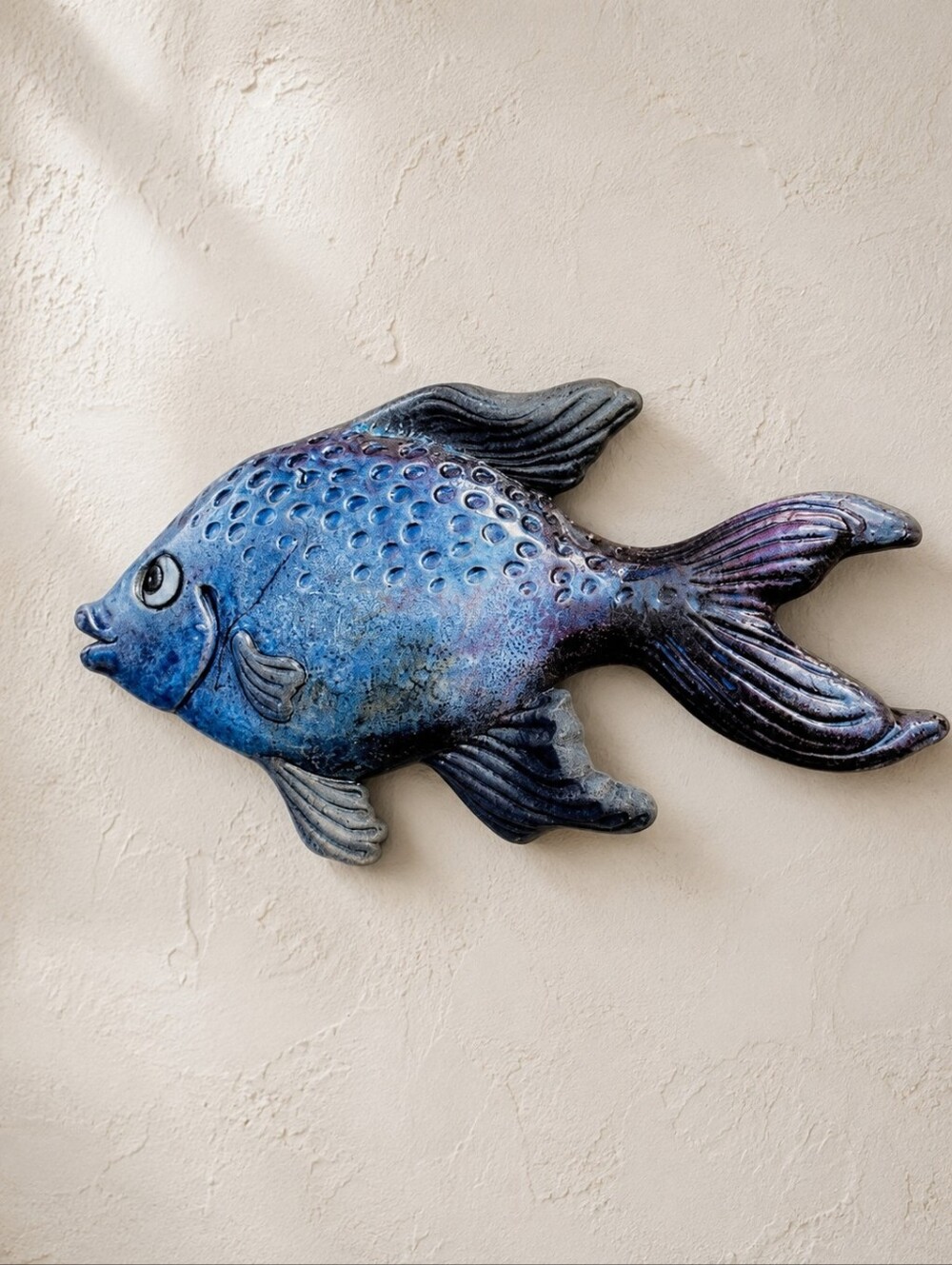 Fish by Fire Raku Ceramic Fish Wall Art Signed Karin Bach Tim Isaac Canada